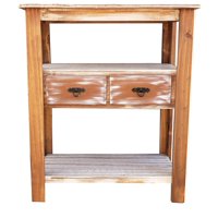 Marfeld Muebles - Arrimo Café 2 Cajones Con Patina Rustica