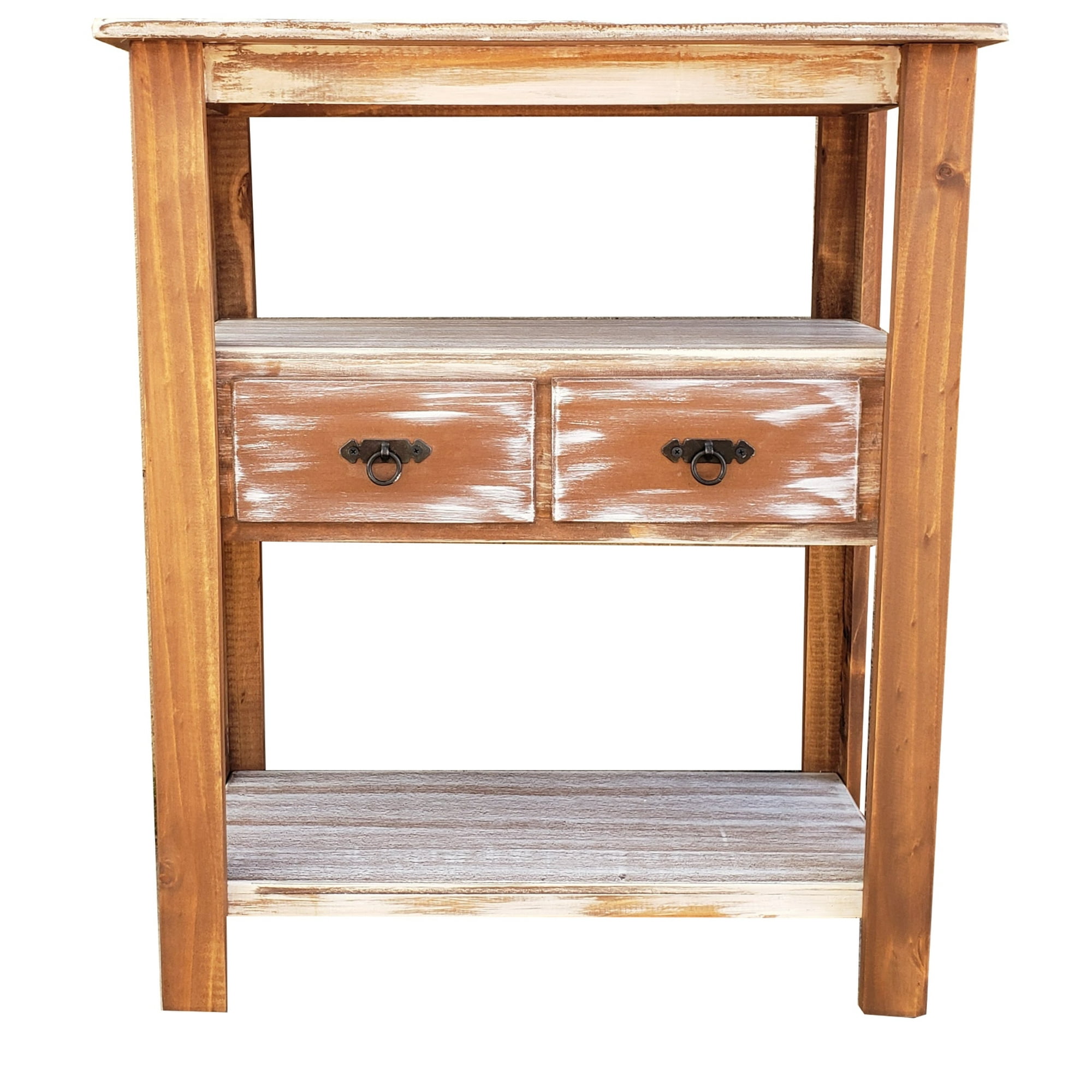 Marfeld Muebles - Arrimo Café 2 Cajones Con Patina Rustica