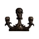 thumbnail image 1 of Decoración De Calavera De Halloween Escultura De Cabeza De Esqueleto Para Soporte De Foto De Mesa Portavelas Dorado, 1 of 5