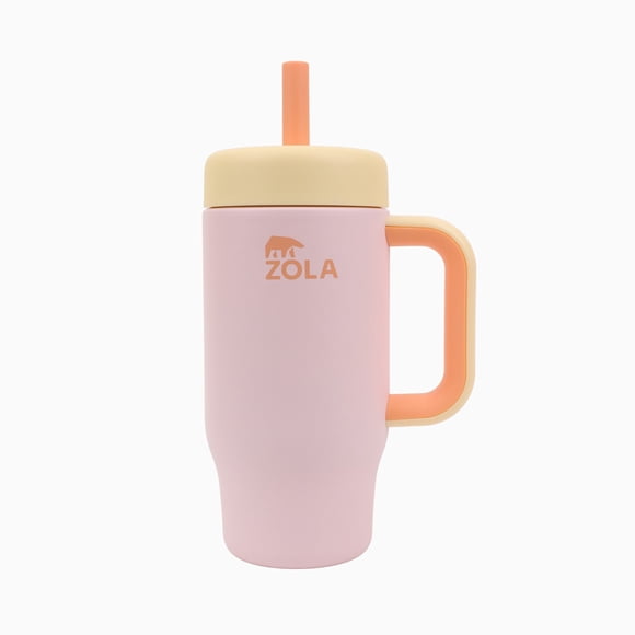Vaso Térmico Zola Kids 530 ml Bombilla Silicona - Rosado Pastel