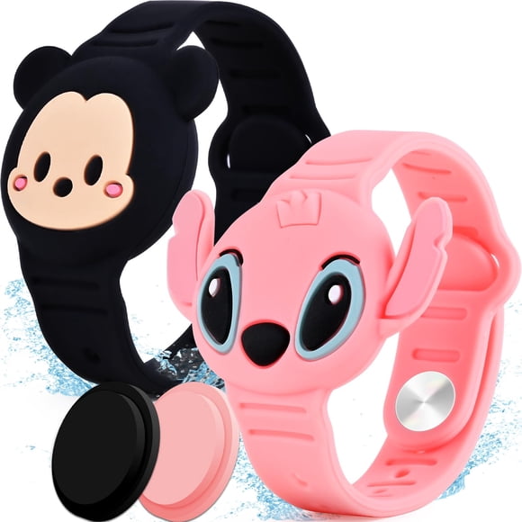 Paquete de 2 pulseras con soporte para AirTag, impermeables, para niños, ZHOC