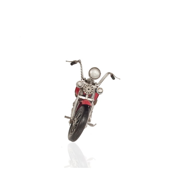 Modelo de motocicleta vintage de hierro rojo Old Modern Handicrafts 13 x 6 x 8 cm
