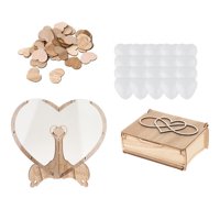 Magideal - Libro De Visitas De Boda Con Forma De Corazón, Marco De Libro De Visitas Con Caja De Corazón, Decoraciones De Boda Para Recepción, Marco De Madera, Li