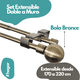 thumbnail image 2 of Set Barras para Cortina Doble 16/19 Mm Extensible 170-320 Cm A Muro Bronce Bola + Cortina y Visillo, 2 of 4