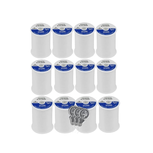 Hilo de coser Bella's Crafts 365 m blanco, pack de 12