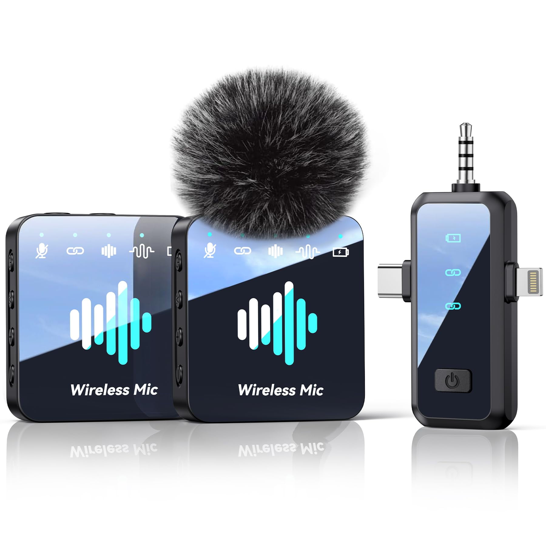 Micrófono Lavalier Inalámbrico Meneresas Para Iphone - Gris Oscuro