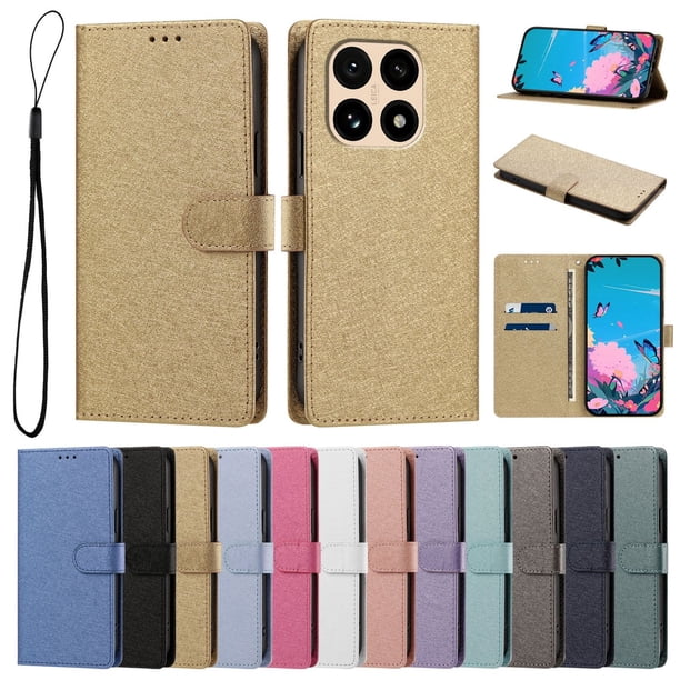Funda Cartera de PU para Xiaomi 15T con Tarjetas, Dorado