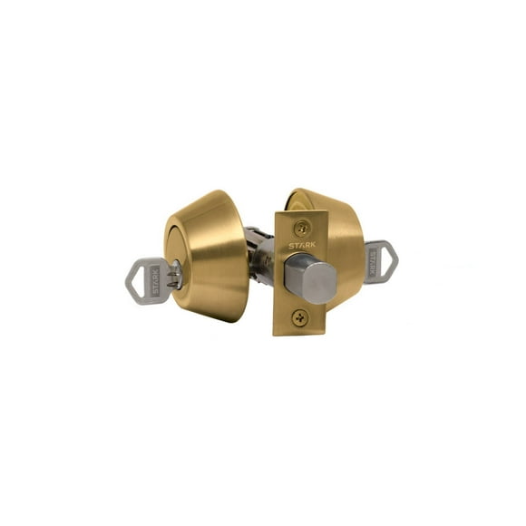 Cerrojo de seguridad, cilindro exterior e interior. (Bronce pulido). SKU: SDCE0-PB