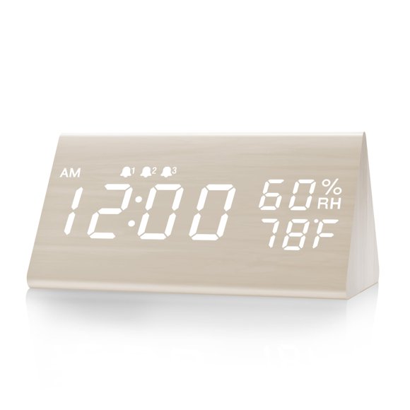 Reloj Despertador Digital JALL con Pantalla LED de Madera Electrónico