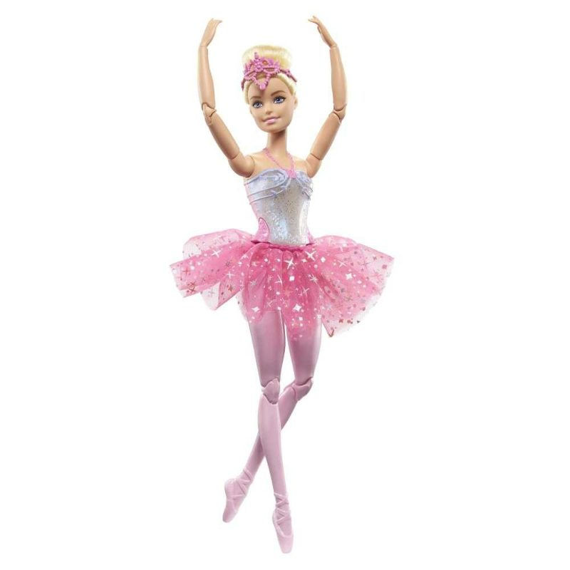 Barbie - Muñeca Bailarina Luces Brillantes Tutú Rosa