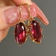 thumbnail image 1 of Gorgeous 18K Gold Plated Oval Faux Gemstone Earrings - Perfect Bridal Wedding Gift for Women, 1 of 5