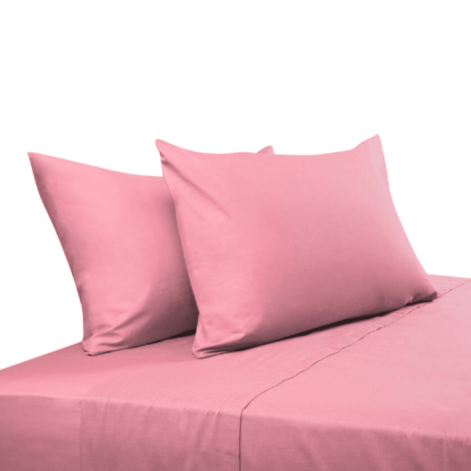 Importclick - Juego Sábanas Algodón Poliéster 200 Hilos + 2 Fundas King Rosado