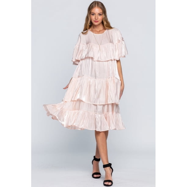Vestido Midi Con Volantes