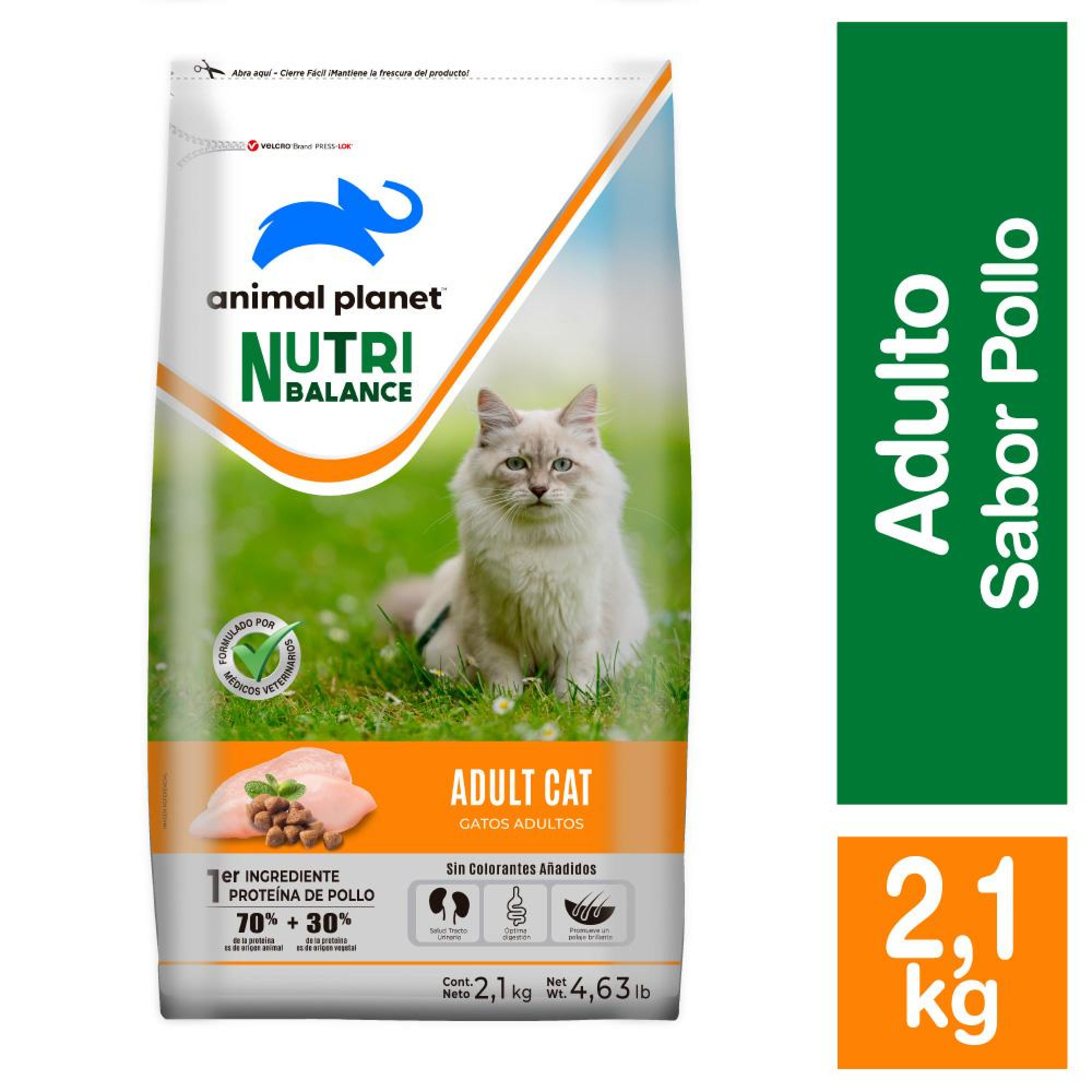 Alimento Seco Gato Adulto Sabor Pollo Bolsa 2,1 Kg Animal Planet