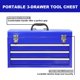 thumbnail image 4 of Caja de herramientas grande roja con 3 cajones, 20 unidades, metal, portátil, acero azul, 4 of 7
