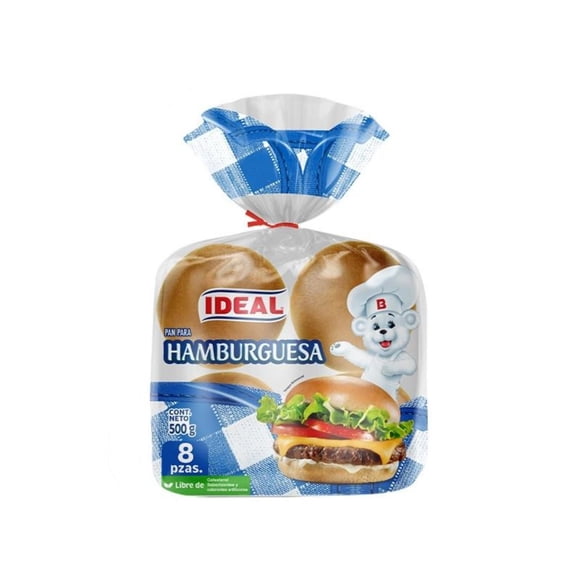 Pan de Hamburguesa Blanco 8 Un, 500 g
