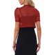 thumbnail image 3 of INSPIRE CHIC Bolero Cárdigan Corto de Malla de Halloween para Mujer con Mangas Cortas Fruncidas y Abierto al Frente Rojo XS, 3 of 5
