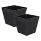 thumbnail image 1 of Set 2 Macetero Plastico Bajo Premium Base Cuadrada Conica M negro, 1 of 7