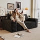thumbnail image 2 of 63" 2Setaser Sofa,Corduroy Fabric,Deep Seat Couches,Comfy Loveseat Sofa,No Assembly,1pcs for Living room, Bedroom,Conference room ,Apartment,Black, 2 of 3
