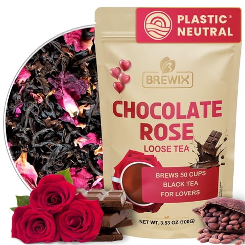 Té Negro Suelto Tea Brewix Chocolate Rose 100 G (Más De 50 Tazas)