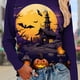 thumbnail image 1 of Halloween Graphic Print Crew Neck T-Shirt, Casual Long Sleeve Top For Spring & Fall, Women's Clothing, 1 of 3