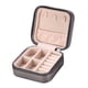 thumbnail image 3 of Organizador de Joyas Portátil, Caja de Exhibición de Almacenamiento con Compartimento Impermeable de material cuero, para Regalos de Mujeres - Negro luz 10x10x5CM, 3 of 5