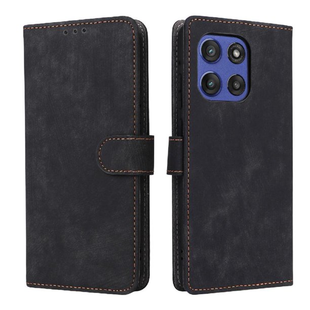 Funda Billetera para Motorola Moto Edge 60 Stylus con Soporte - Cartera de Cuero con Ranuras Negro