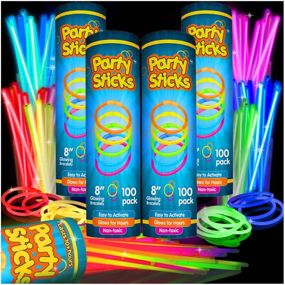 Glow Sticks PartySticks, paquete de 400 unidades, 20 cm, con conectores