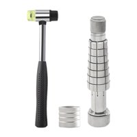 Magideal - Anillo Ensanchador De Banda, Medidor De Joyería, Anillo De Reparación, Fabricación De Anillos Giratorios, Mazo De Metal De Doble Cabezal, Herramienta