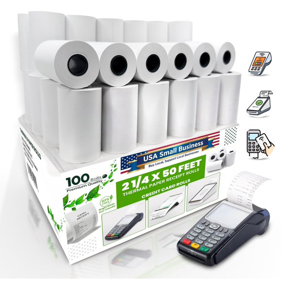 Rollos de Papel Térmico PM Company 5.7 cm x 15 m Paquete de 100