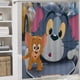 thumbnail image 5 of Tom y Jerry-theme 4-Piece Shower Curtain Set with Rugs, Waterproof Bathroom Decor Set Includes Bath Mat, U-Shaped Rug, Toilet Lid Cover and Curtain with Hooks, 5 of 6