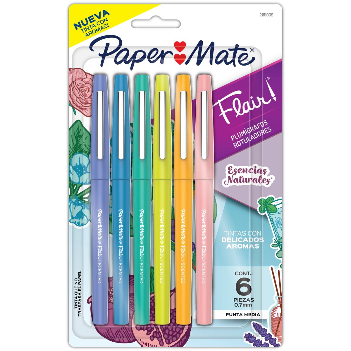 Marcadores Paper Mate Flair Con 6 Aromas Escencias Naturales