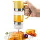 thumbnail image 2 of Dispenser de miel de vidrio maceta, sin goteo 10 oz tarro de miel con mango, dispensador de jarabe para café o té, blanco amarillo, 2 of 3