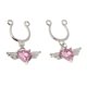 thumbnail image 1 of 2Pcs Crystal Heart Dangle Nipplering Anillo de acero inoxidable No piercing Rosa, 1 of 3