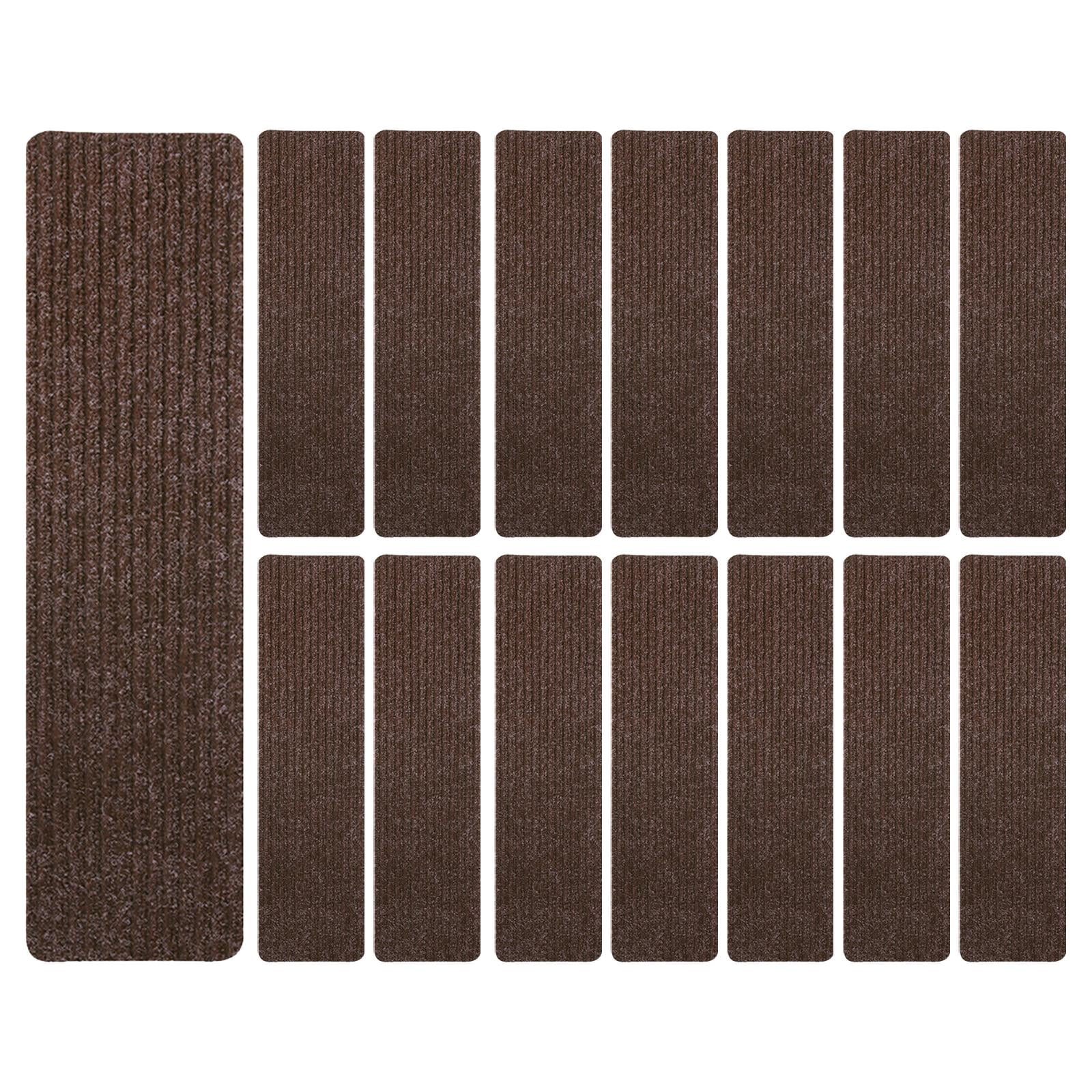 Bothyi - 15 Piezas De Alfombras Antideslizantes Para Escaleras, Alfombrillas Para Escaleras Para Niños, Perros, Escalones De Madera, Café