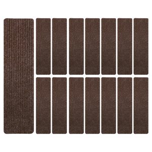 Bothyi - 15 Piezas De Alfombras Antideslizantes Para Escaleras, Alfombrillas Para Escaleras Para Niños, Perros, Escalones De Madera, Café