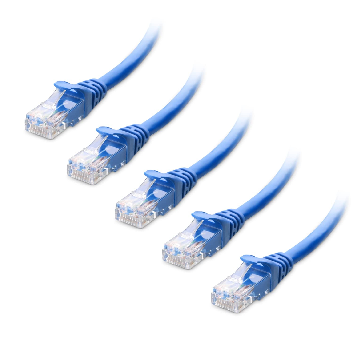 Cable Matters - Cable Ethernet Matters Cat 6, 10 Gbps, 8 Pies, Azul, Paquete De 5