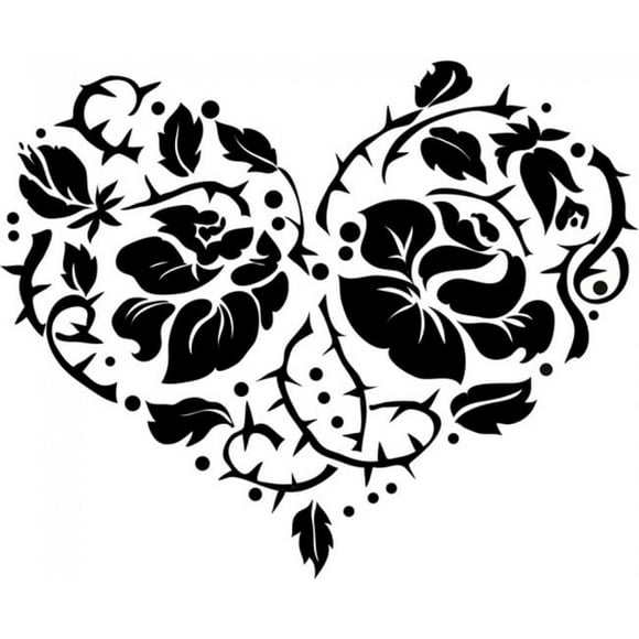 Decomural Love Heart Rose Flower WS-18530