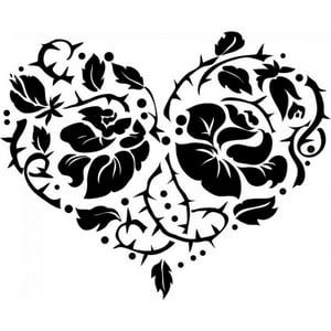 Rienda Libre Graphics - Decomural Love Heart Rose Flower Ws-18530