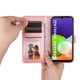 thumbnail image 4 of Funda tipo cartera FOXDOCK para Samsung Galaxy M22 4G , diseño girasol en relieve, cuero PU, cierre magnético, soporte y tarjetero, 4 of 5