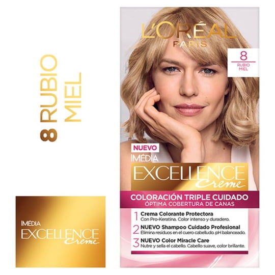 Coloración Excellence Cabello 8 / Rubio Claro