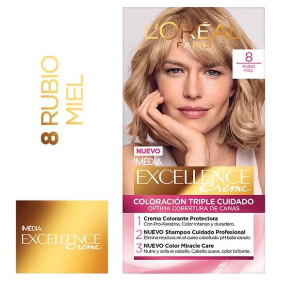 Coloración Excellence Cabello 8 / Rubio Claro, 1 Un