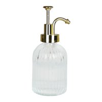 Magideal - Dispensador De Jabón De Vidrio, Fácil De Llenar, Dispensador De Jabón Manual Resistente Multifuncional, Botella Vacía Con Bomba Para Cuarto De Lavado, Oro