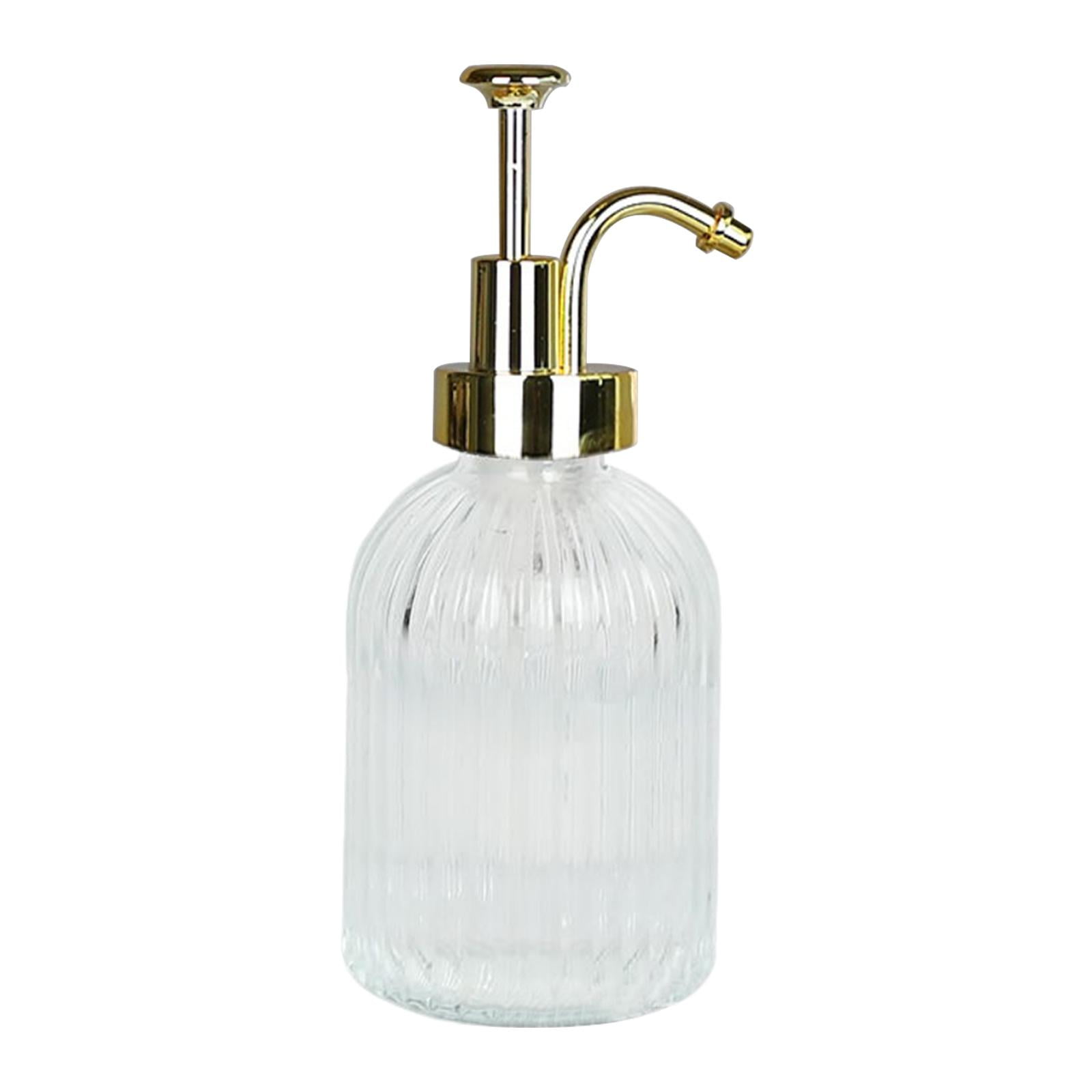 Magideal - Dispensador De Jabón De Vidrio, Fácil De Llenar, Dispensador De Jabón Manual Resistente Multifuncional, Botella Vacía Con Bomba Para Cuarto De Lavado, Oro