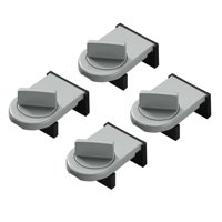 Bothyi - Tope De Ventana Con Cerradura De Ventana Corredera, 4 Piezas, Para Dormitorio, Patio, Hogar, Argent