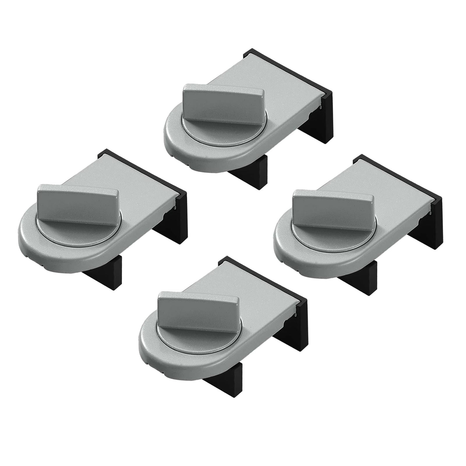 Bothyi - Tope De Ventana Con Cerradura De Ventana Corredera, 4 Piezas, Para Dormitorio, Patio, Hogar, Argent