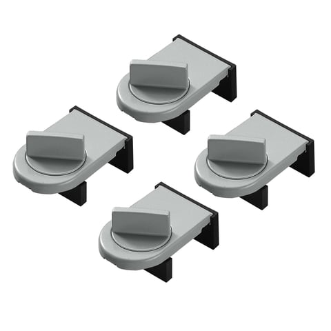 Bothyi - Tope De Ventana Con Cerradura De Ventana Corredera, 4 Piezas, Para Dormitorio, Patio, Hogar, Argent