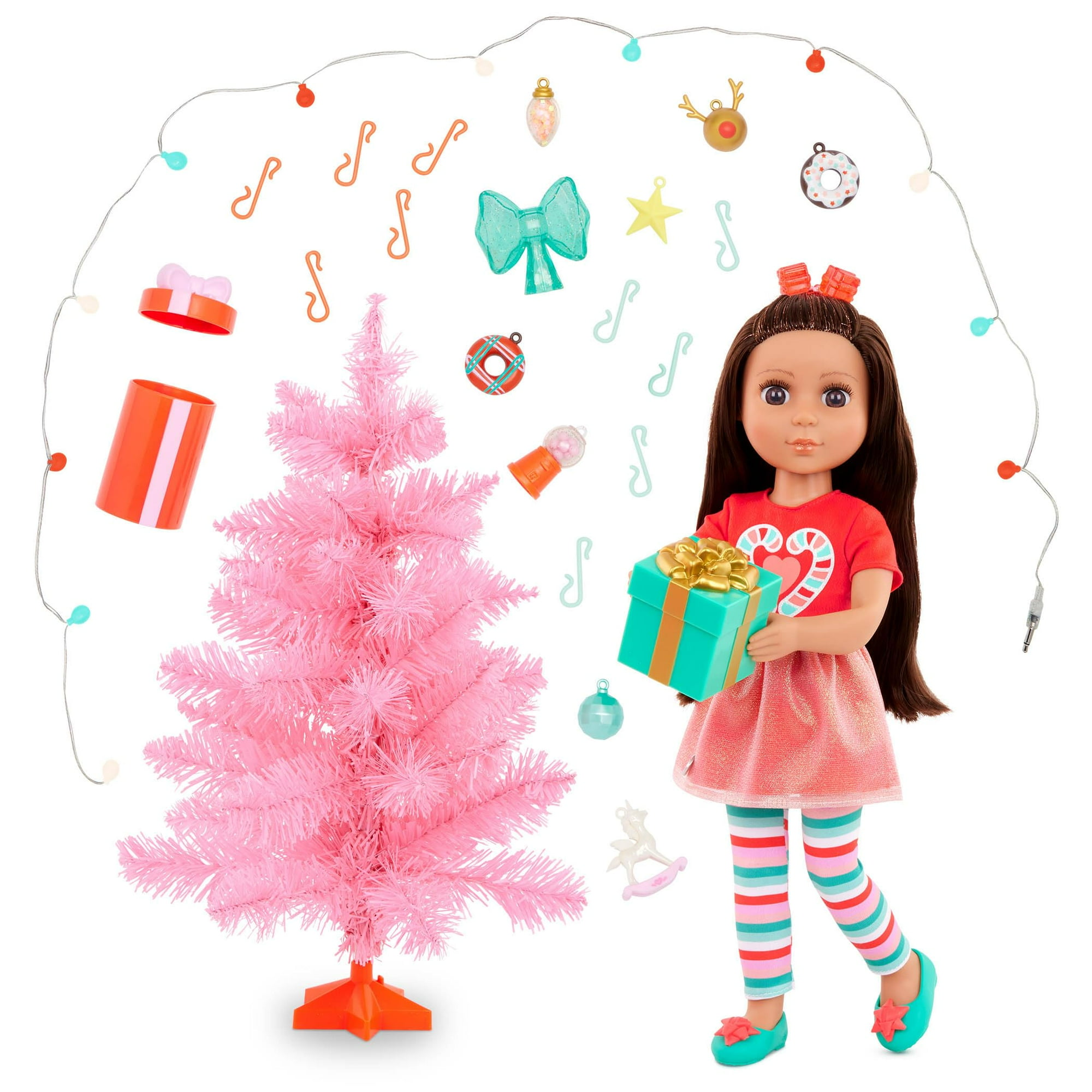 Glitter Girls - Set De Muñecas Con Purpurina Para Víspera De Niña Con Árbol De Navidad, 14 Pulgadas Y Más De 3 Años