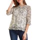 thumbnail image 1 of INSPIRE CHIC Camisas de Mujer de Manga 3/4 Blusas de Chifón Floral Gris Púrpura M, 1 of 7