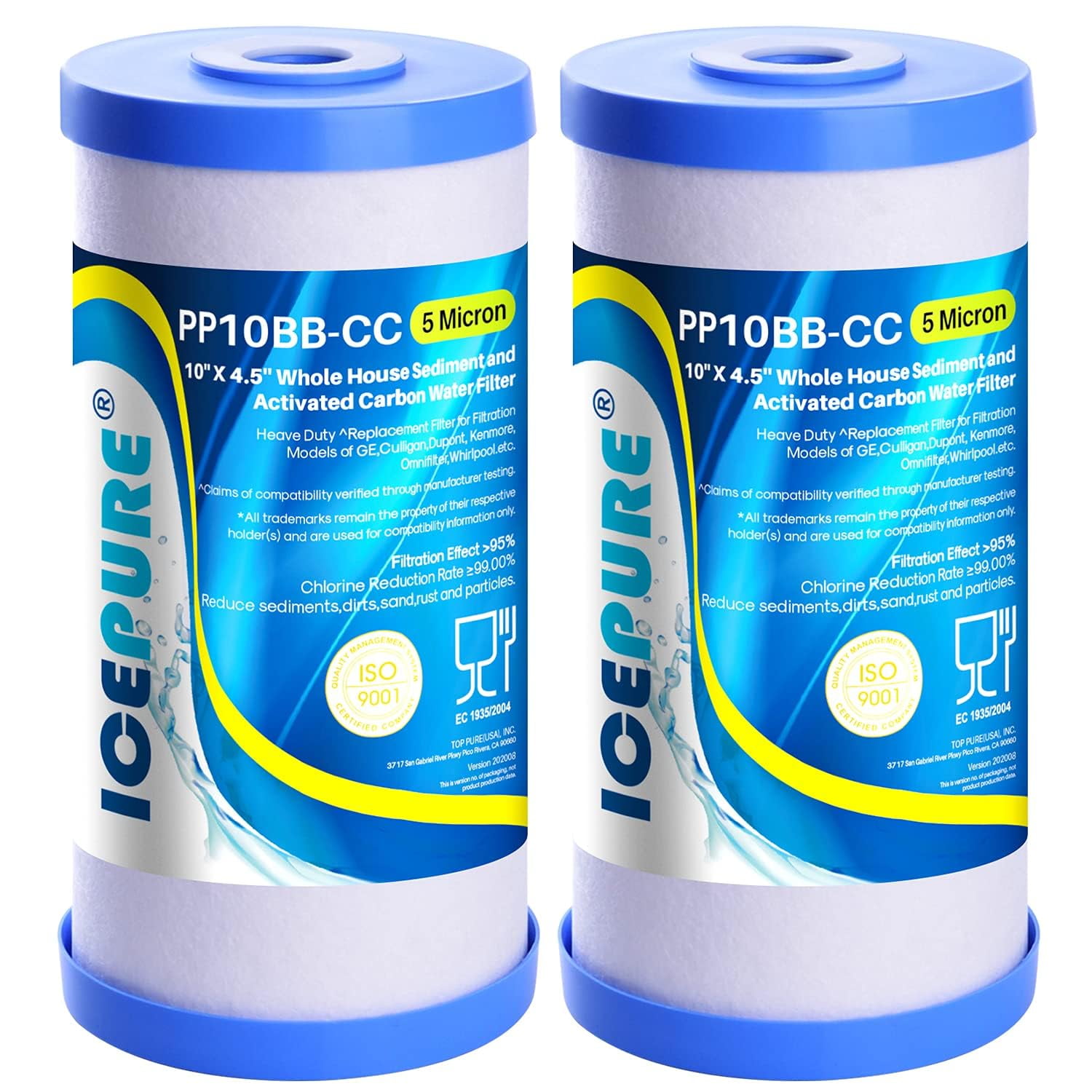 Filtro De Agua Icepure 10 X 4.5 5 Micron Whole House X2